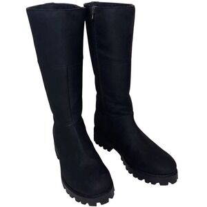 Novacas Black Suede Boots With Side Zipper Size 38 NEW